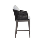 Upholstered Teak Outdoor Bar Stool