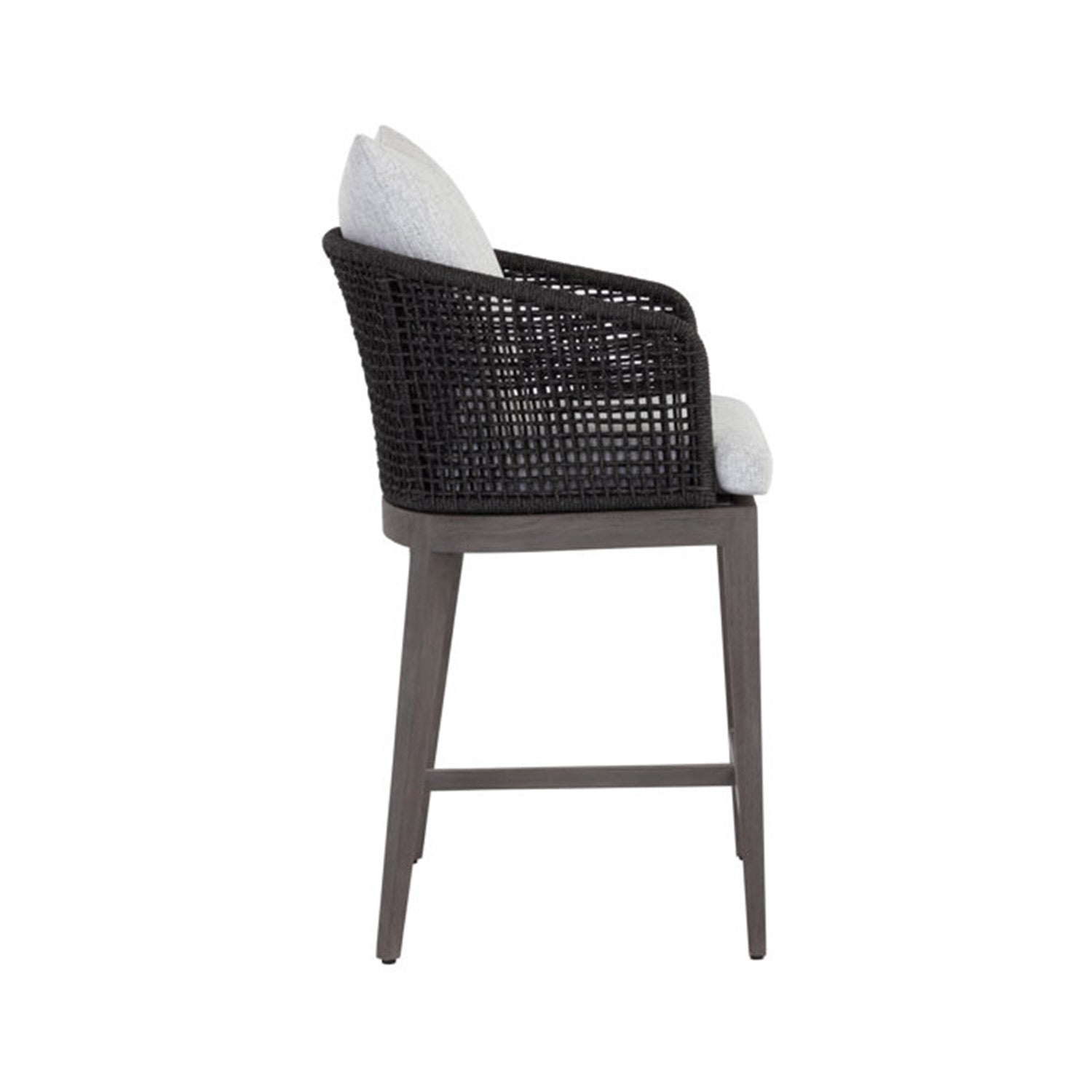 Upholstered Teak Outdoor Bar Stool