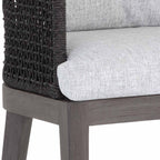 Upholstered Teak Outdoor Bar Stool