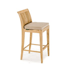 Upholstered Armless Teak Outdoor Bar Stool