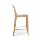 Upholstered Armless Teak Outdoor Bar Stool