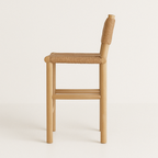 Armless Teak Outdoor Bar Stool