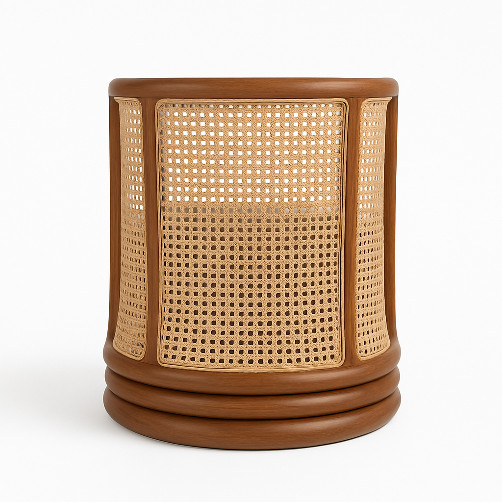 Rattan Swivel Lounge Chair Dubai Sand Fabric