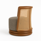 Rattan Swivel Lounge Chair Dubai Sand Fabric