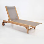 Teak & Taupe Outdoor Sun Lounger