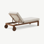 Teak & Cream Outdoor Sun Lounger