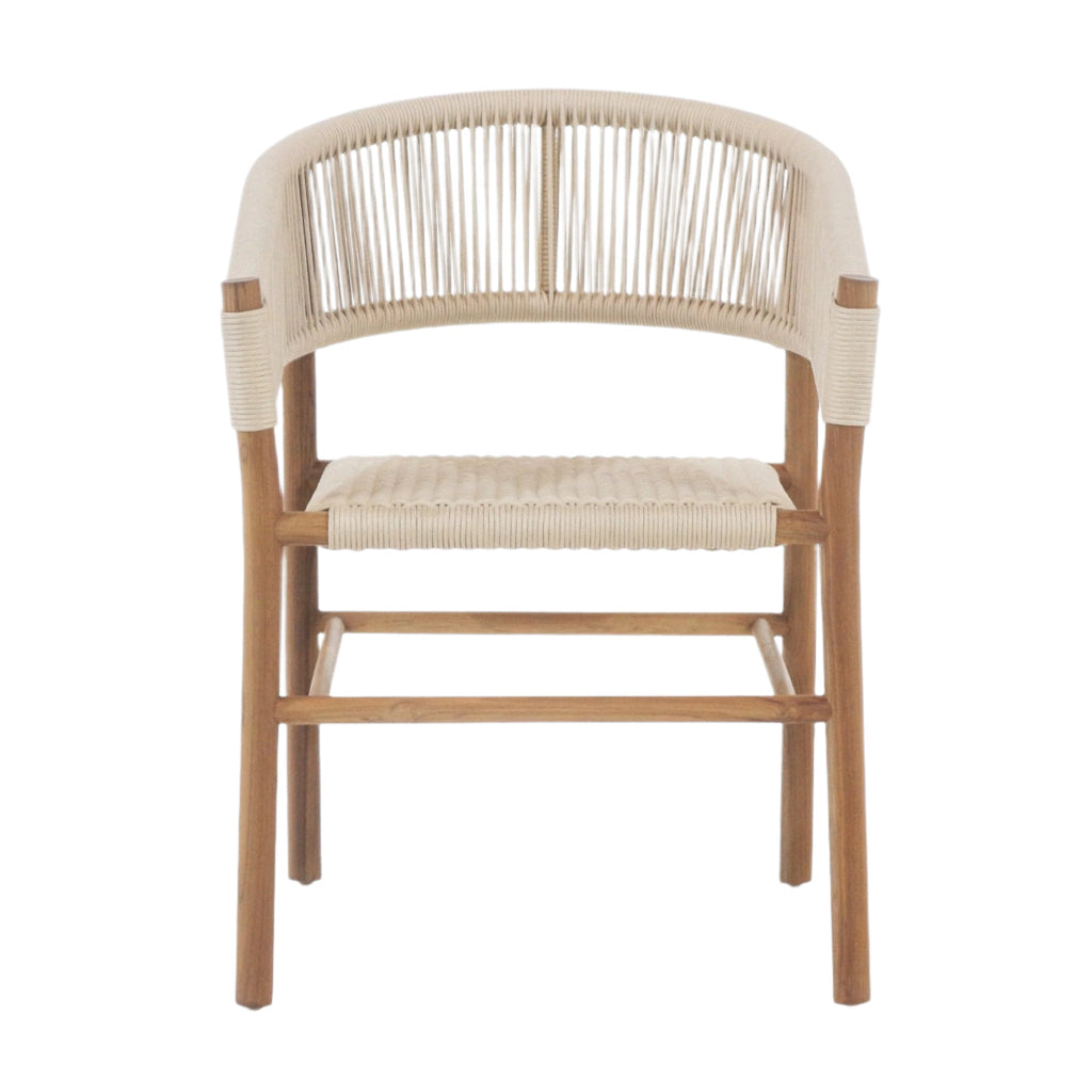 Teak & Polypropylene Woven Dining Chair