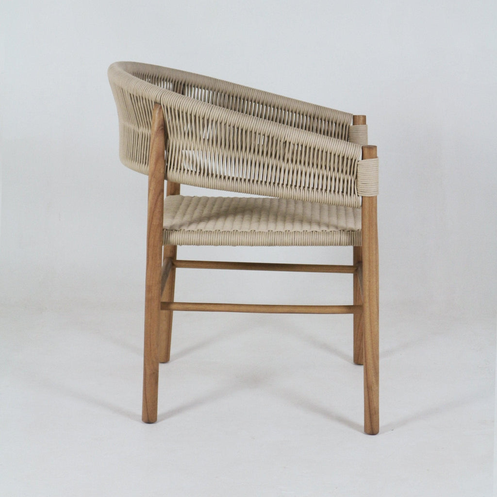 Teak & Polypropylene Woven Dining Chair